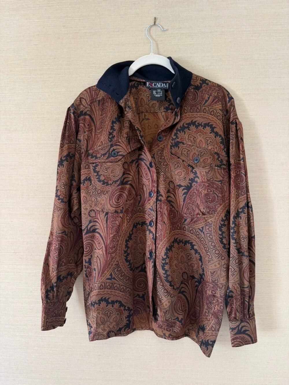 Escada by Margaretha Ley Paisley Silk Blouse – Size 34 (US 4)